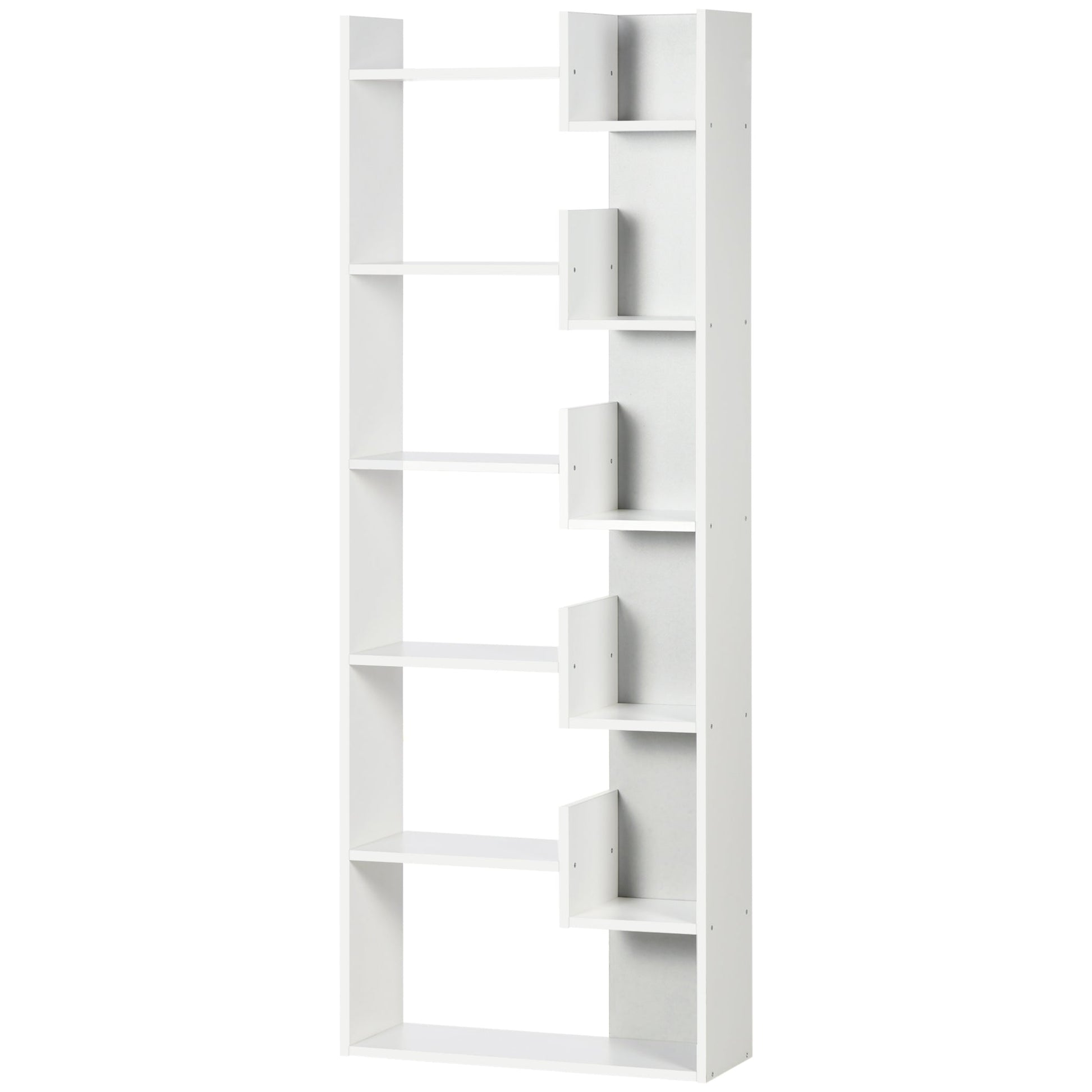 HOMCOM 6-Tier Bookshelf, Modern Bookcase with 11 Open Shelves, Freestanding Decorative Storage Shelving for Home Office and Study, White