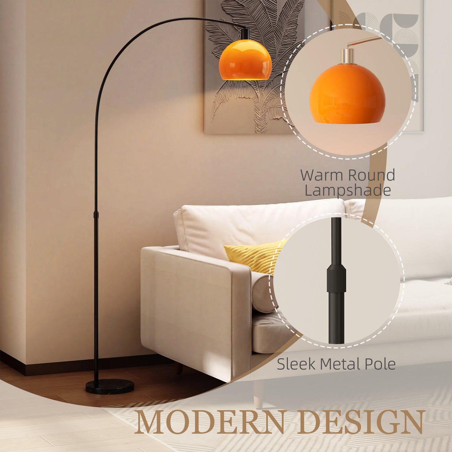 Floor Lamp for Living Room, Modern Standing Lamp with Shade & Foot Switch, Minimalist Tall Pole Lampshade for Bedroom, Office, Black