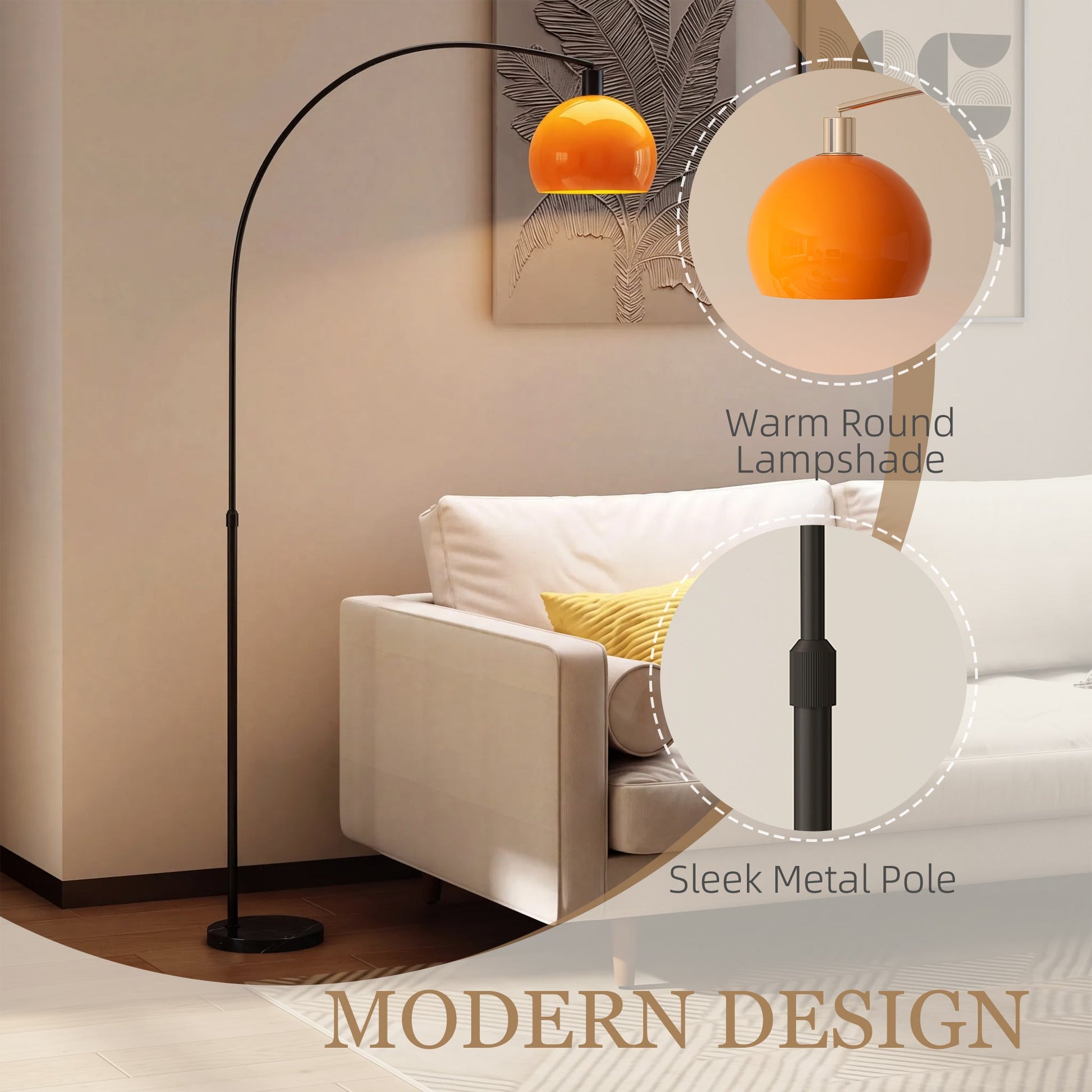 Floor Lamp for Living Room, Modern Standing Lamp with Shade & Foot Switch, Minimalist Tall Pole Lampshade for Bedroom, Office, Black
