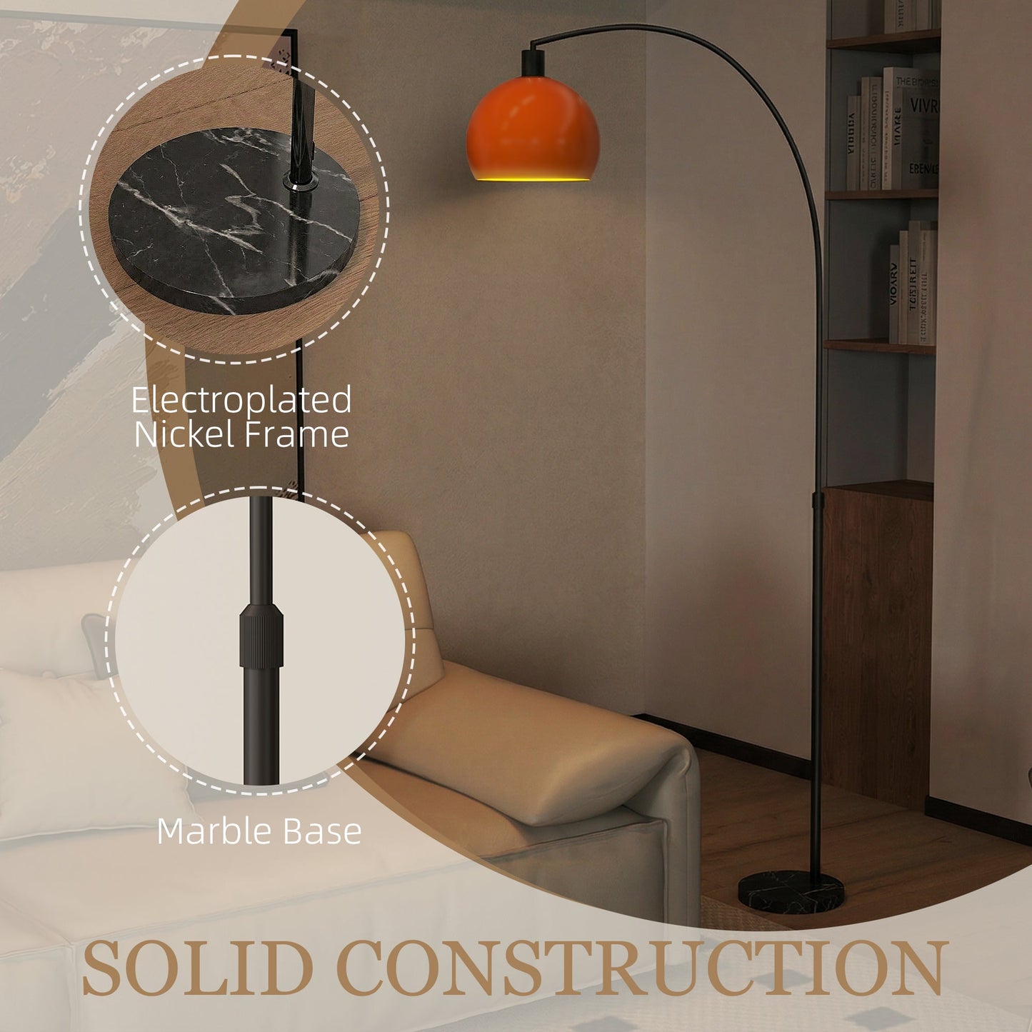 Floor Lamp for Living Room, Modern Standing Lamp with Shade & Foot Switch, Minimalist Tall Pole Lampshade for Bedroom, Office, Black