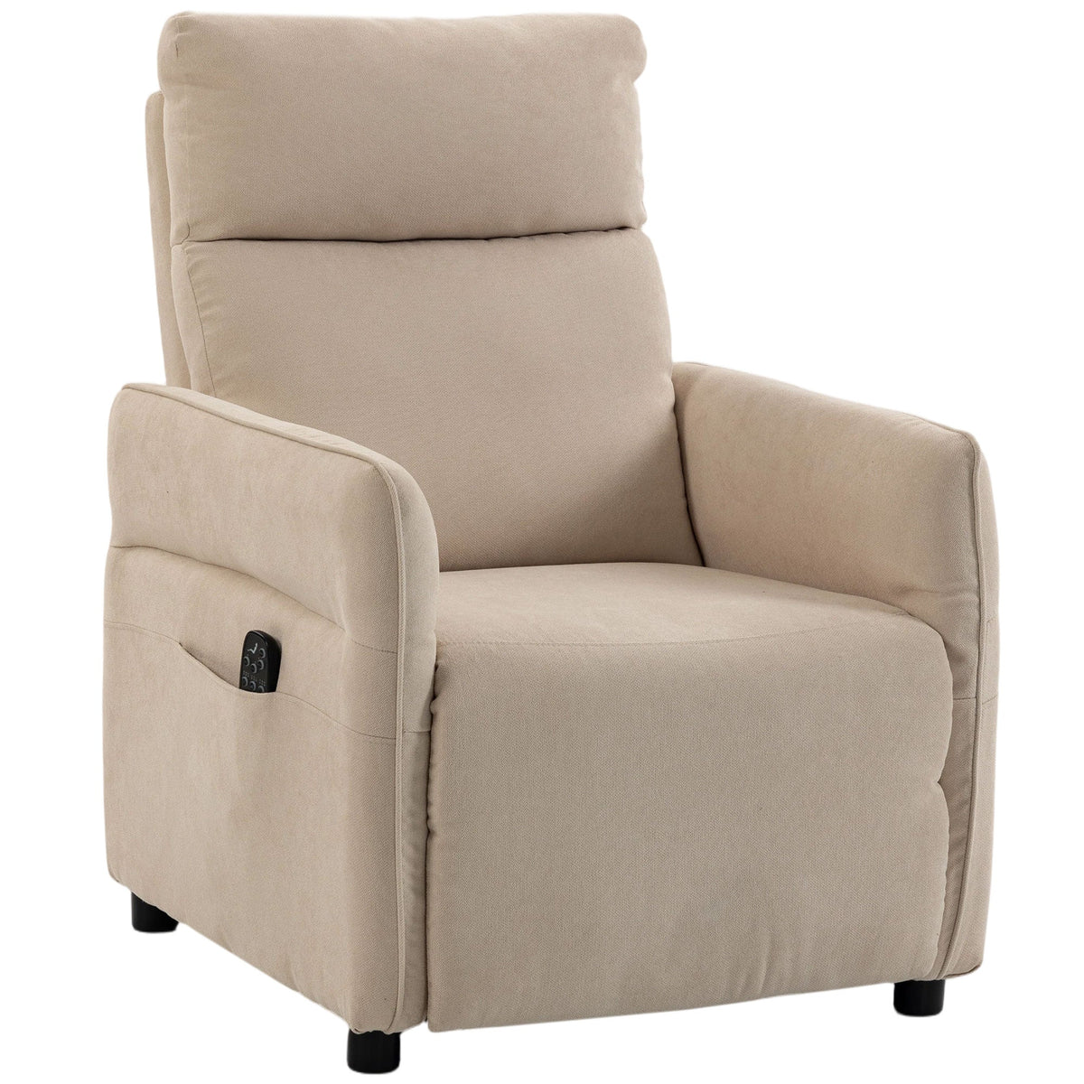 Recliner Armchair, Push Back Recliner Chair w/ Massage & Heat, Adjustable Armrests, Spring Seat, Terry Cloth Manual Reclining Single Sofa w/ Footrest, Side Pockets for Home Living Room, Beige