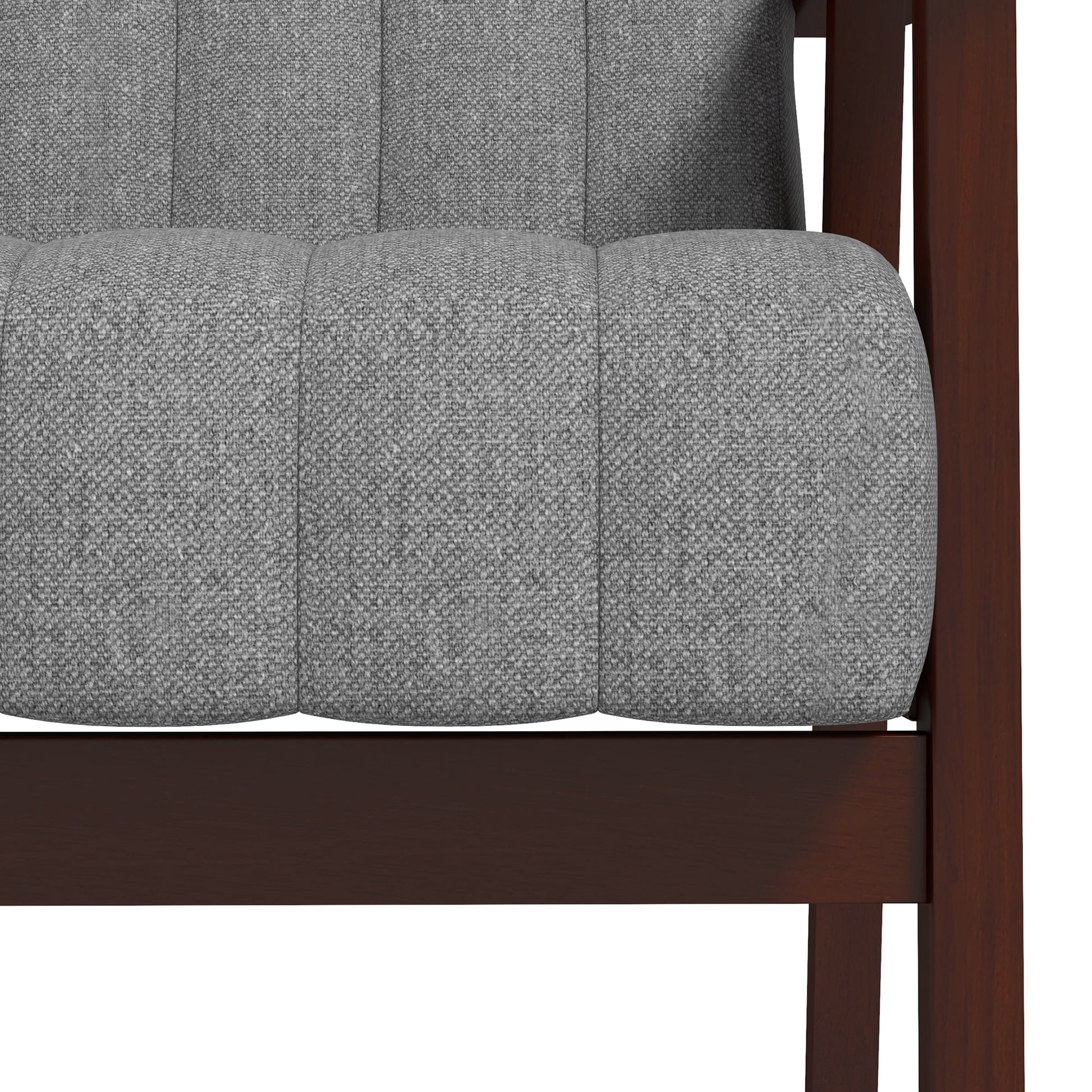 HOMCOM Fabric Accent Chair, Modern Tufted Armchair for Bedroom, Living Room, Upholstered Lounge Chair with Wood Legs, Grey