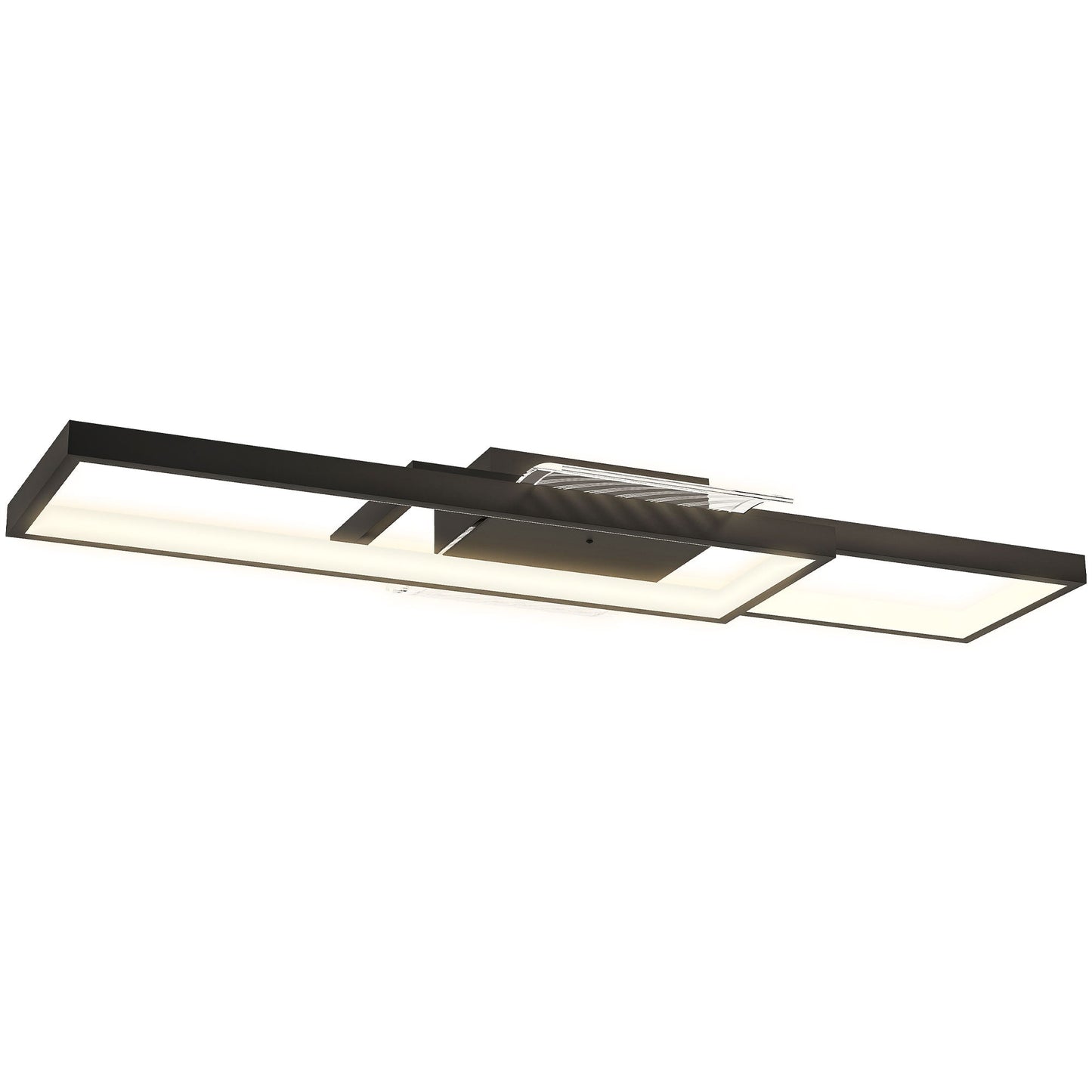 LED Ceiling Light, Modern Dimmable Ceiling Light with Wall Switch & Remote Control, Flush Mount Ceiling Lamp with 3000-6000K Colour Temperatures for Living Room, Bedroom, Black