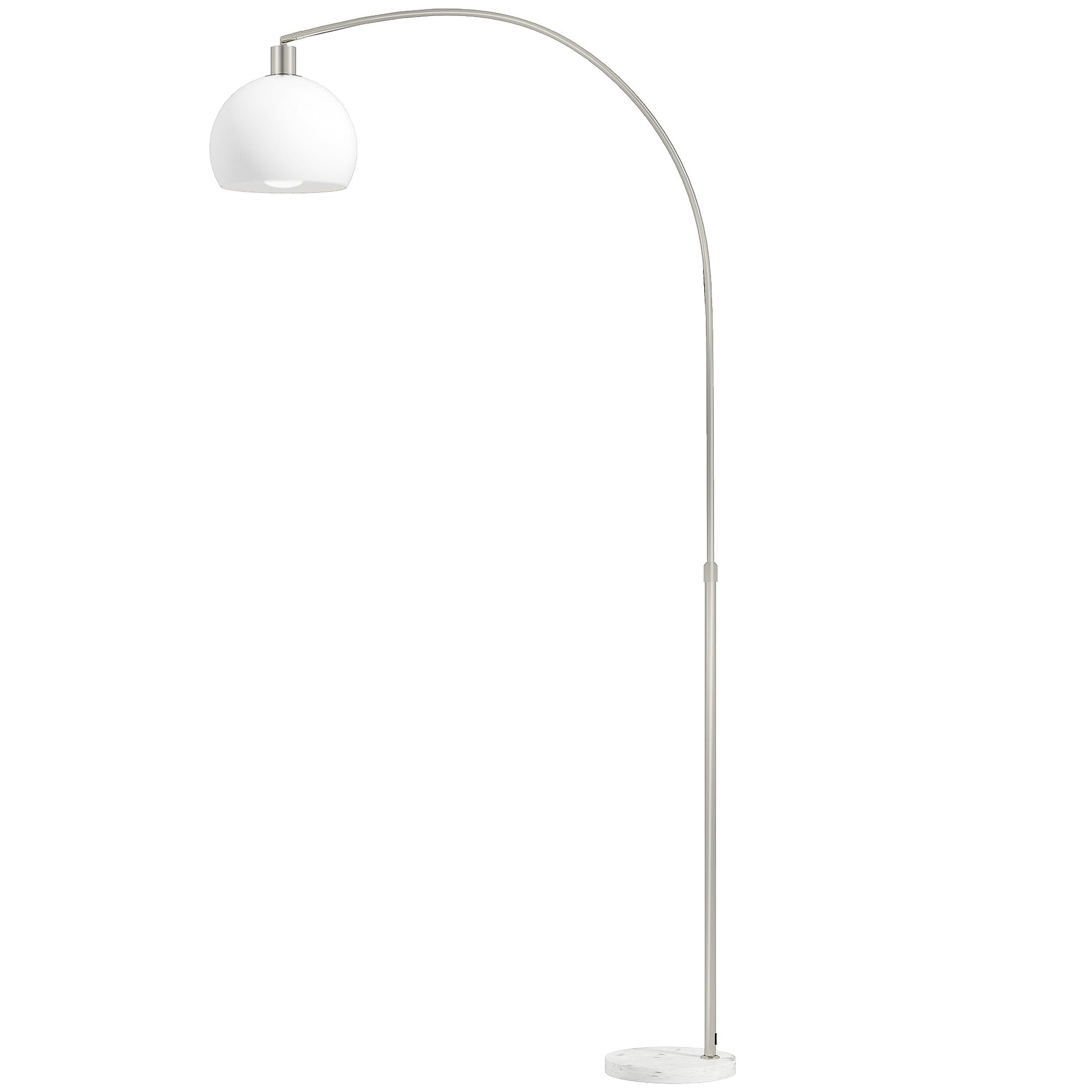 Floor Lamp for Living Room, Modern Standing Lamp with Shade & Foot Switch, Minimalist Tall Pole Lampshade for Bedroom, Office, White