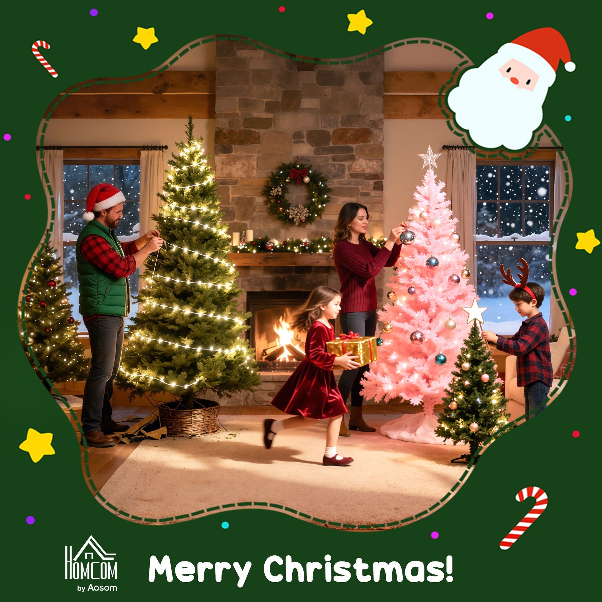 7ft Artificial Spurce Christmas Tree with 3116 Branch Tips and Foldable Steel Base, Realistic Hinged Xmas Tree for Home Office, Green